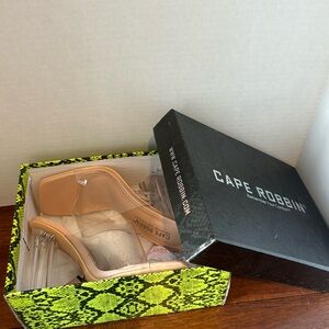 Cape Robbin nude clear heels size 6.5